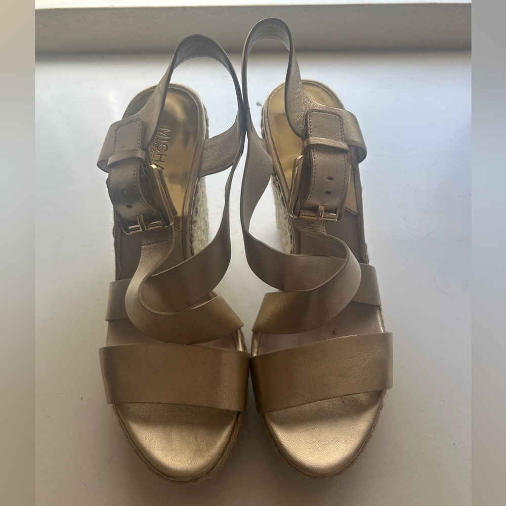 Michael Kors Gold Wedges SZ 7 1/2